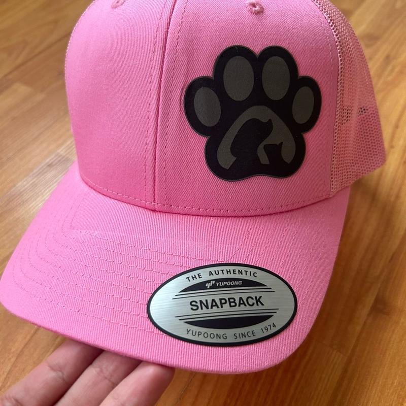 Pow Dog and Cat Hat Yupoong Cap Leather Patch Laser Engraved