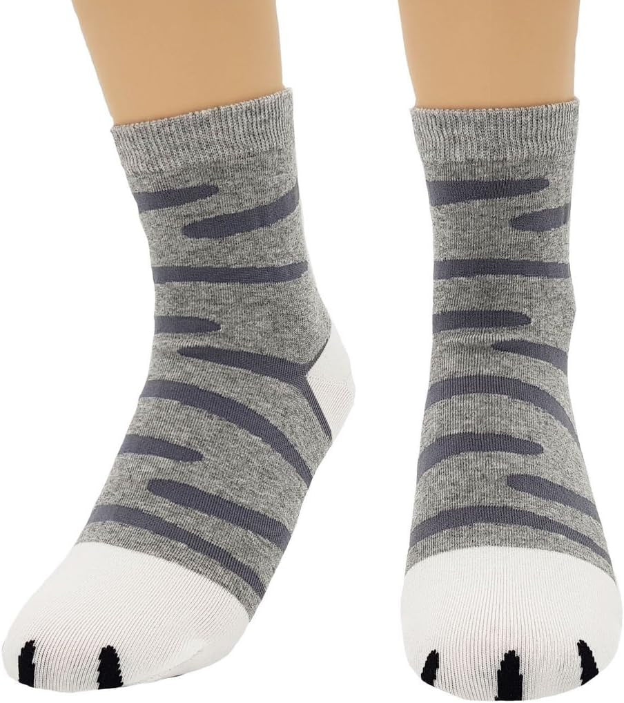 Women'S Cute Kitty Cat Paws Socks with Paw Prints on Toes