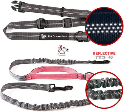 Exquisite Hands-Free Dog Leash for Medium Dogs: Perfect for Active Pet Owners Comfortable, Durable & Ideal for Running, Walking, Hiking. Premium Dog Waist Leash with Bungee. Must-Have Dog Gear