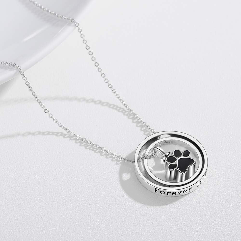 Cremation Jewelry 925 Sterling Silver Sunflower/Rose/Paw Urn Necklace for Ashes Memorial Keepsake Gifts for Women