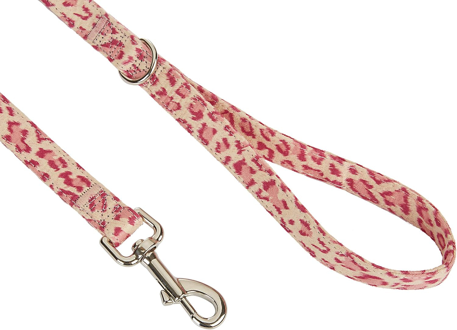 Dog Leash Leopard Pattern, 4 Feet Length, Durable Nylon with Ribbon for Medium and Large Dogs.(Medium,Pink Leopard Leash)