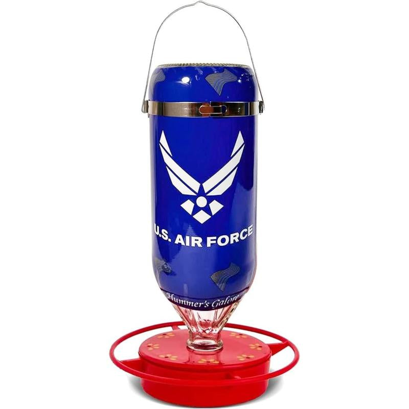 Hummer'S Galore, United States Armed Forces Hummingbird Feeders for Outdoors Hanging Ant and Bee Proof, 32 Oz, Glass (US Navy)