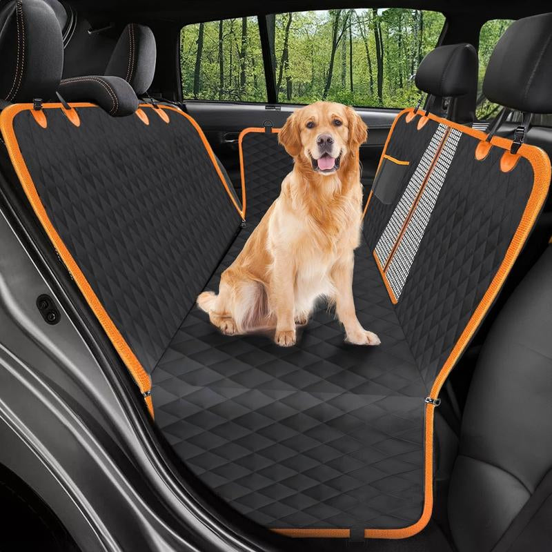 Victoper Dog Car Seat Cover, 600D Heavy Durable Dog Seat Cover for Back Seat, 100% Waterproof Scratch Proof Nonslip Dog Hammock for Car with Side Flap, Pet Back Seat Covers for Cars Sedan SUV Trucks