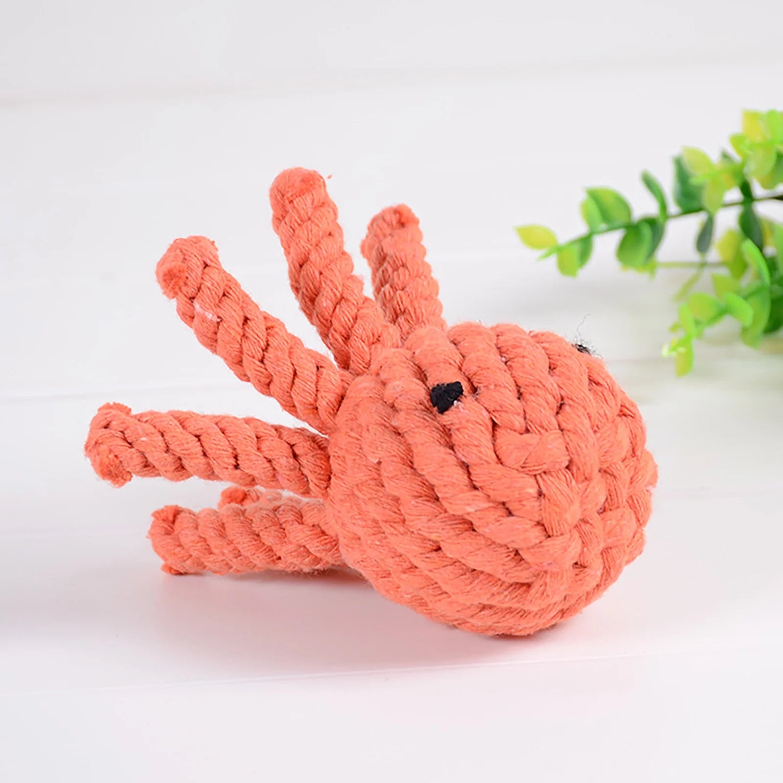 Pet Supplies Chew Toys Dogs Puppies Teething Bored Rope Ball Knot Training Hand-Woven Cotton Orange