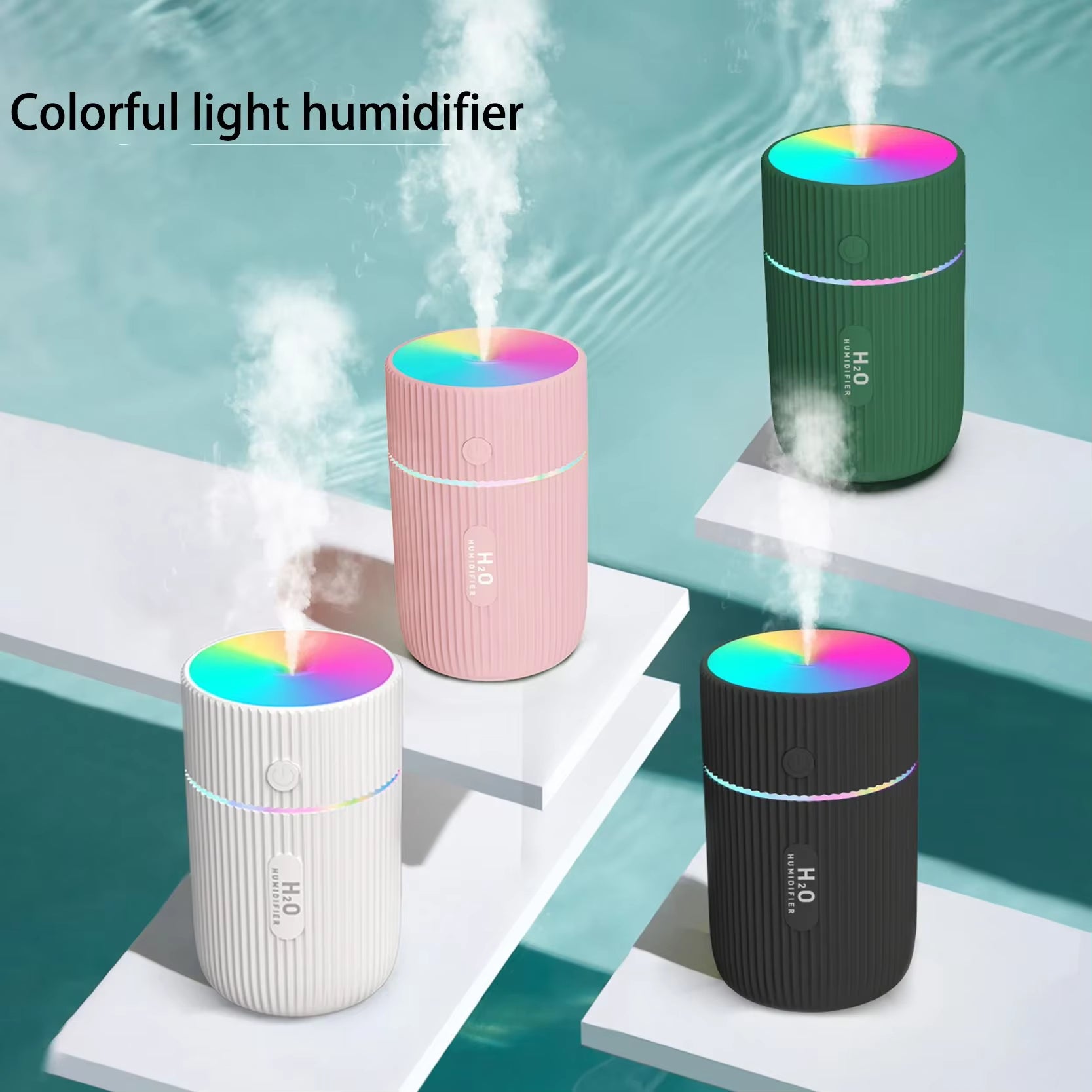 Mini Car Air Humidifier Aromatherapy Diffuser with LED Night Light - USB Steam Oil Diffuser for Home