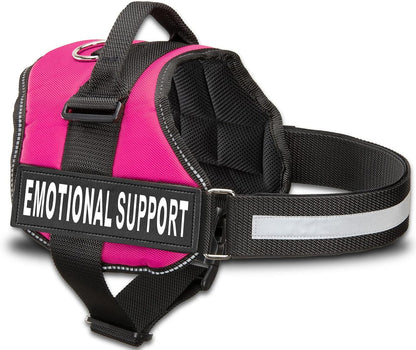 Emotional Support Dog Vest Harness with Reflective Straps, Interchangeable Patches, & Top Handle - ESA Dog Vest in 8 Sizes - Heavy Duty Emotional Support Dog Harness for Working Dogs (Pink, Medium)