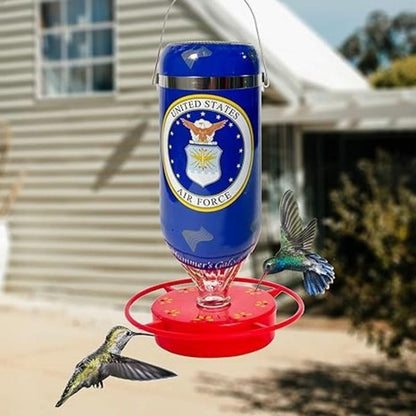 Hummer'S Galore, United States Armed Forces Hummingbird Feeders for Outdoors Hanging Ant and Bee Proof, 32 Oz, Glass (US Navy)