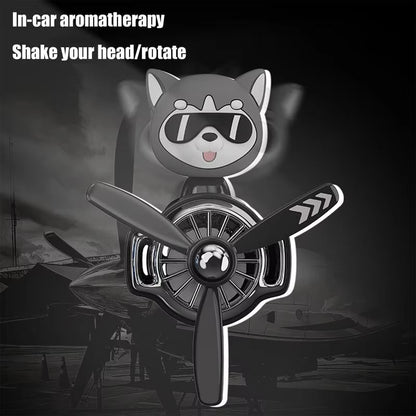 Cute Car Air Freshener Cartoon Dog Pilot Cute Air Freshener Car Air Purifier with 2 Fragrant Tablets Car Perfume Air Freshener