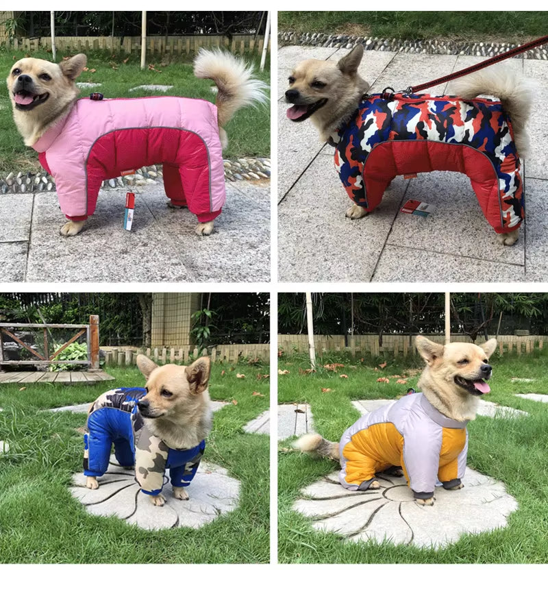 Winter Dog Clothes Super Warm Reflective Thick Cotton Waterproof Jacket, Small Dog French Bulldog Puppy Pet Jackets Snowsuit