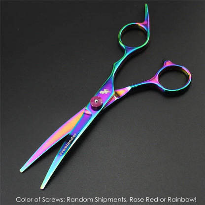 7.0 Inch Professional Pet Scissors for Dog Grooming Dogs Shears Hair Cutter Straight &Thinning & Curved Scissors 3Pcs/Set + Comb