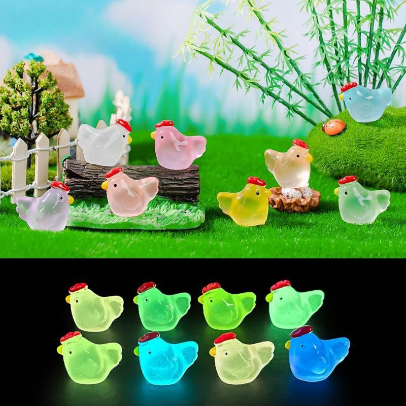 Cartoon Chicken Design Resin Ornament, Mini Simulation Resin Ornament, DIY Handmade Jewelry Resin Accessories, Micro Landscape Decoration, Small Chicken for Fish Tank