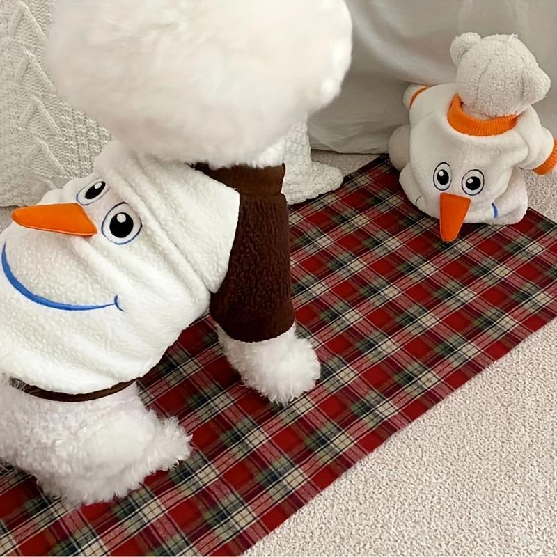 Cartoon Snowman Design Pet Pullover, 1 Count Cute Pet Sweatshirt for Fall & Winter, Pet Clothes for Small Medium Dog & Cat