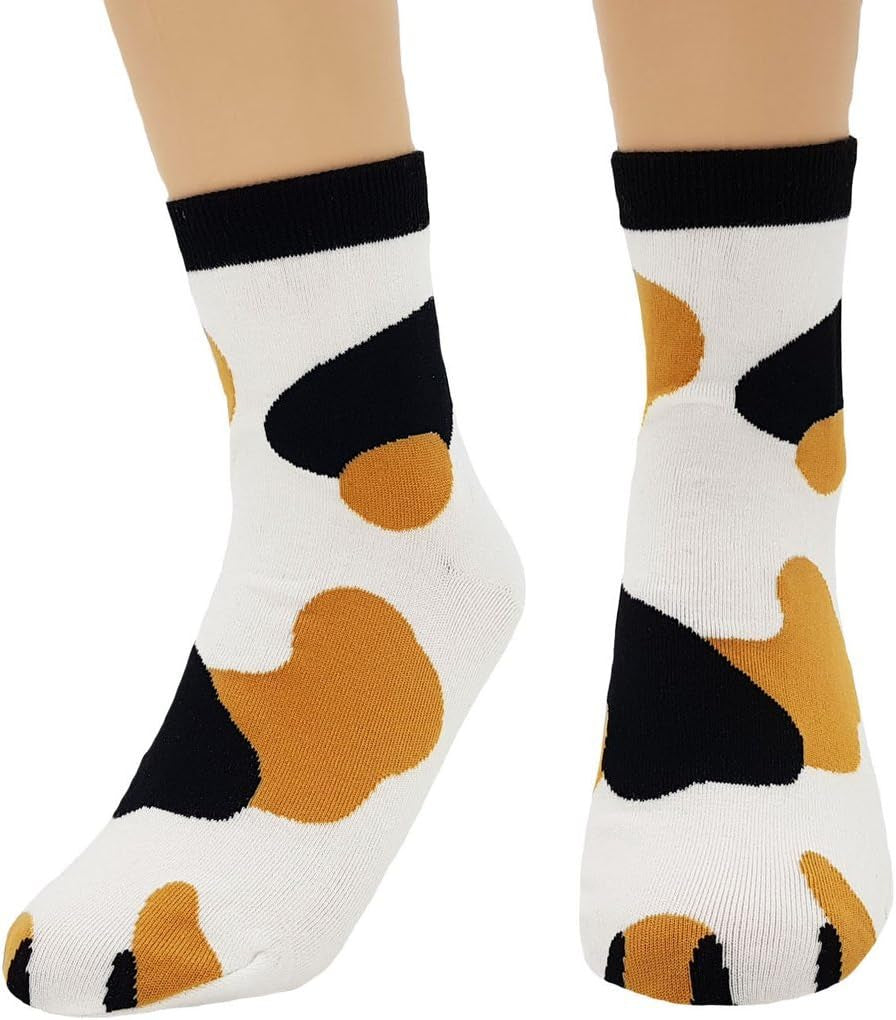 Women'S Cute Kitty Cat Paws Socks with Paw Prints on Toes