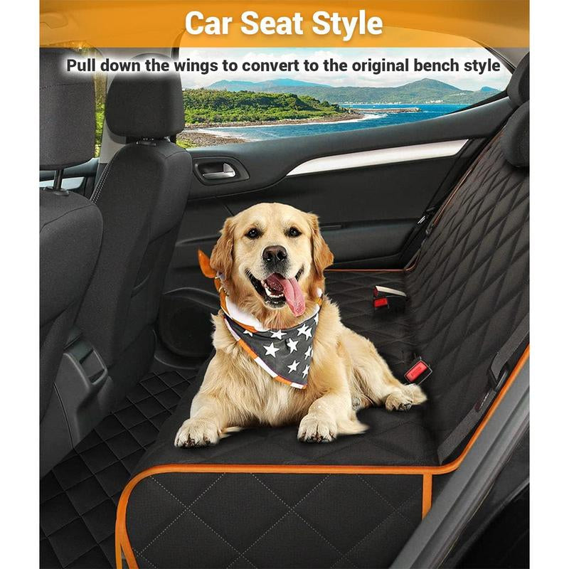 Victoper Dog Car Seat Cover, 600D Heavy Durable Dog Seat Cover for Back Seat, 100% Waterproof Scratch Proof Nonslip Dog Hammock for Car with Side Flap, Pet Back Seat Covers for Cars Sedan SUV Trucks