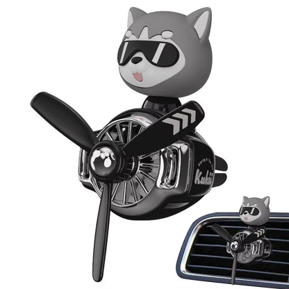 Cute Car Air Freshener Cartoon Dog Pilot Cute Air Freshener Car Air Purifier with 2 Fragrant Tablets Car Perfume Air Freshener