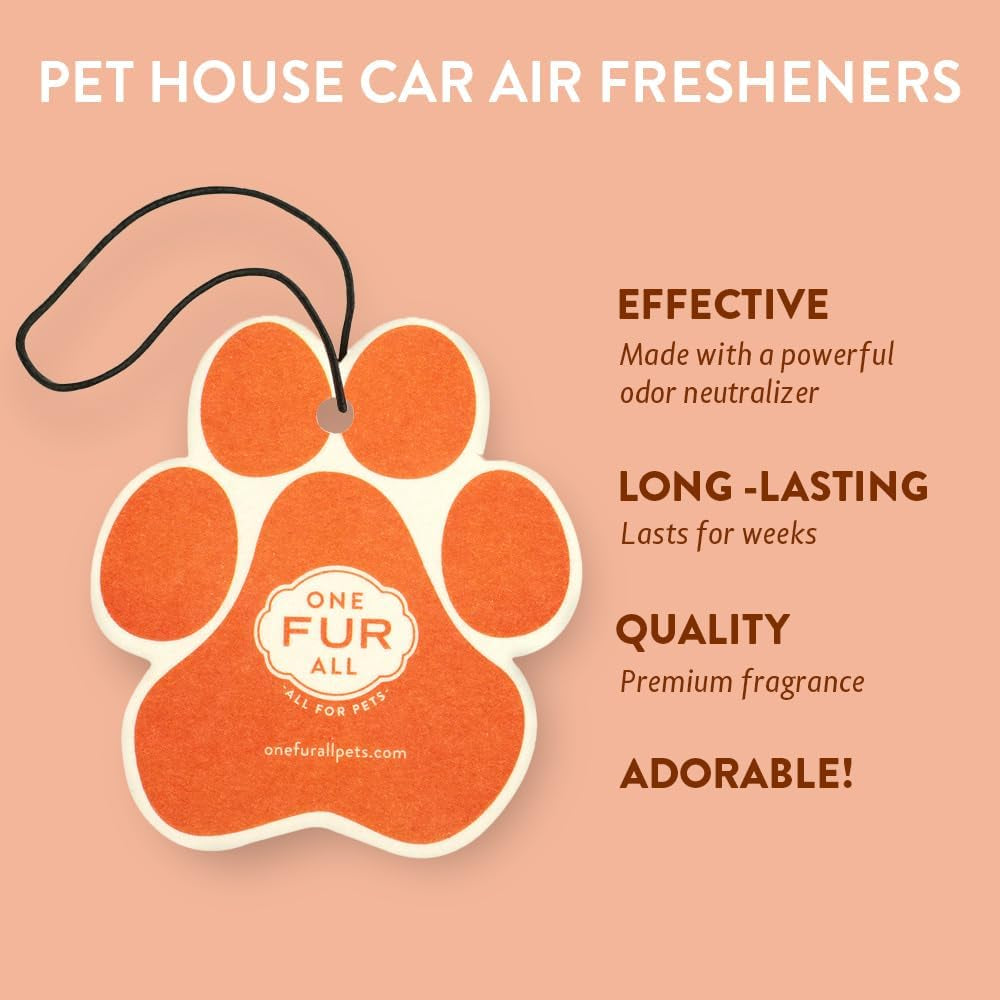 Pet House Car Air Freshener - Mandarin Sage Pack of 4 - Non-Toxic Car Air Freshener - Pet-Friendly Air Freshener for Small Spaces & Car - Hanging Odor Eliminating Air Freshener