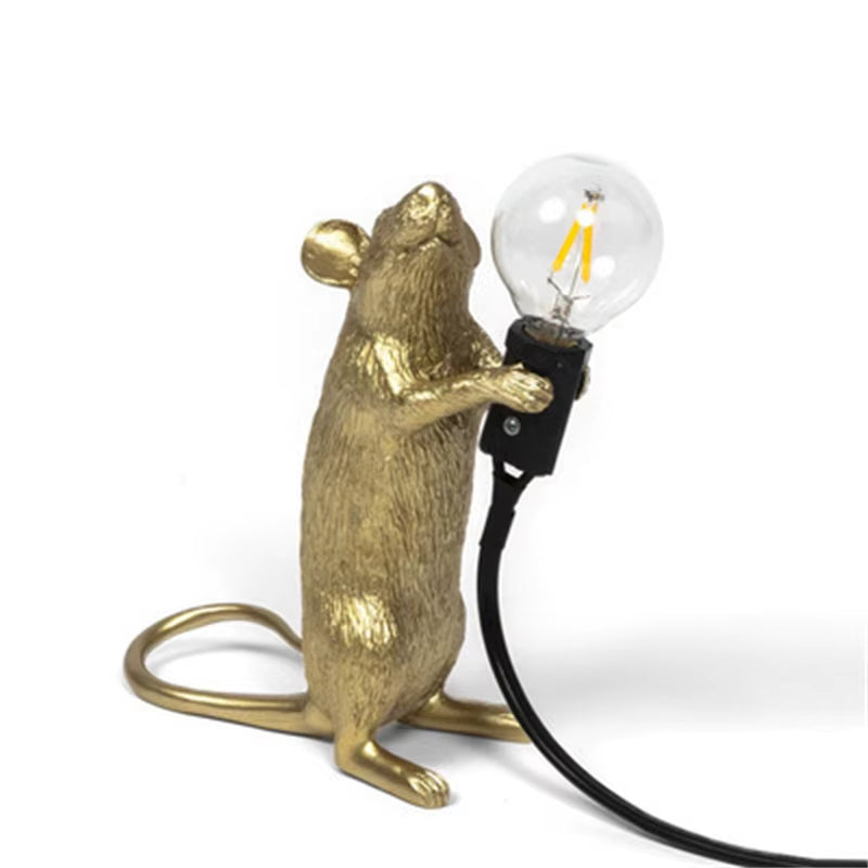 Modern LED Table Lights Resin Animal Rat Cat Squirrel LED Night Lights Mouse Table Lamps Home Decor Desk Lamp Lighting Fixtures