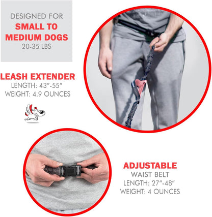 Exquisite Hands-Free Dog Leash for Medium Dogs: Perfect for Active Pet Owners Comfortable, Durable & Ideal for Running, Walking, Hiking. Premium Dog Waist Leash with Bungee. Must-Have Dog Gear