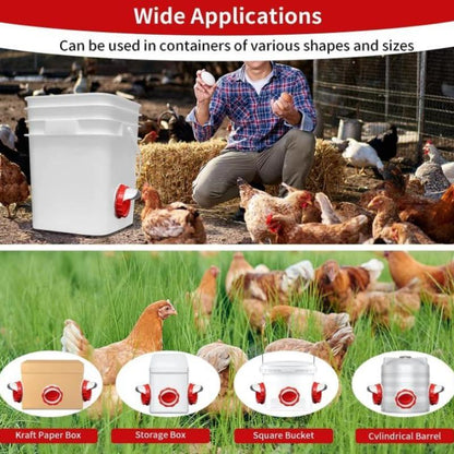 DIY Gravity Chicken Feeder, 1 Count Automatic Chicken Feeder, Wide Application Duck Food Dispenser, Rain Proof Poultry Feeder Port, Automatic Feeding Device for Poultry Feeding, Feeding Tools