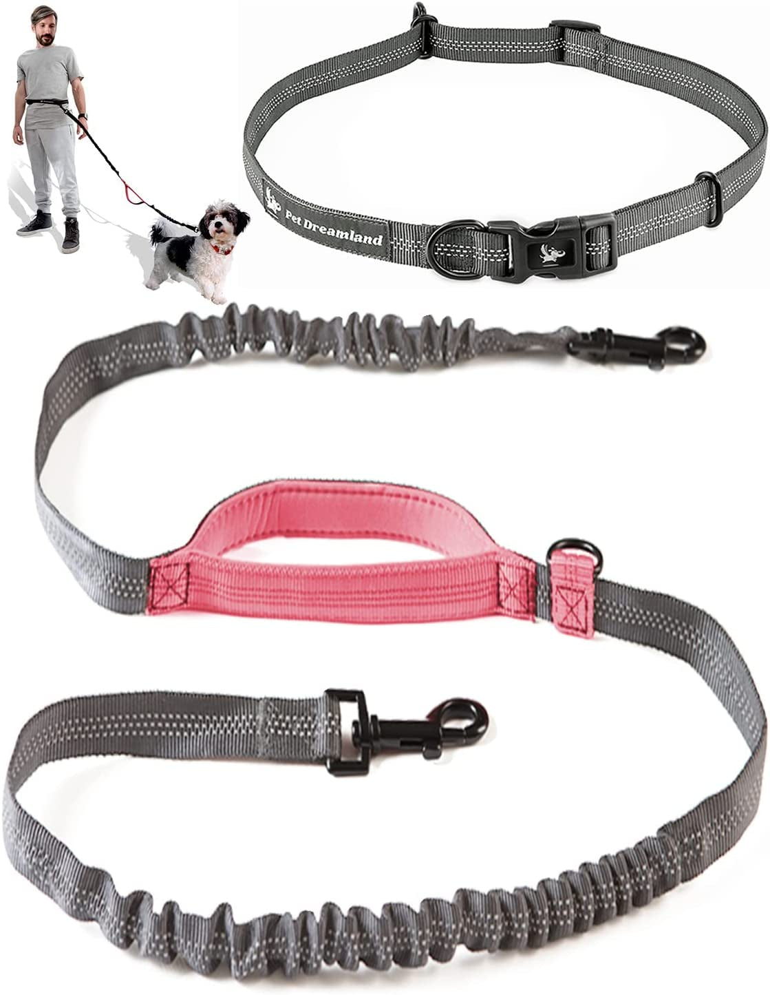 Exquisite Hands-Free Dog Leash for Medium Dogs: Perfect for Active Pet Owners Comfortable, Durable & Ideal for Running, Walking, Hiking. Premium Dog Waist Leash with Bungee. Must-Have Dog Gear